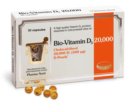 Bio Vitamin D3 20000iu 500mcg Pearls 30 Capsules