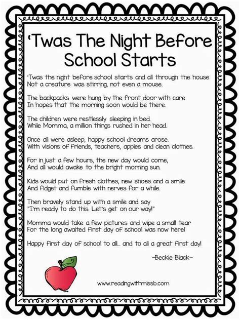 Pin By Katie Hamilton On Beginning Of The Year Night Before School