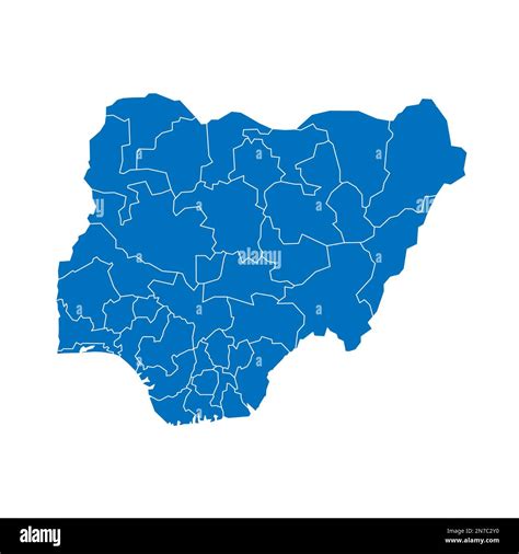 Nigeria Politische Karte Der Verwaltungsabteilungen Bundesstaaten Und