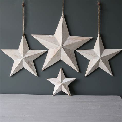 Wooden Hanging Star By Clem And Co