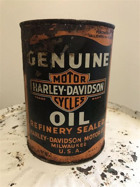 Original S S Harley Davidson Full Quart Metal Oil Can Gas Oil