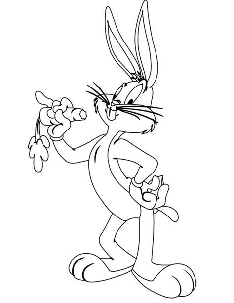 Bugs Bunny Eats Carrot Coloring Page Looney Tunes Pinterest Bugs