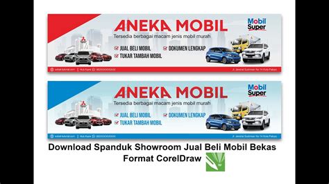 Desain Banner Spanduk Jual Mobil Bekas Dengan Coreldraw X7 Youtube