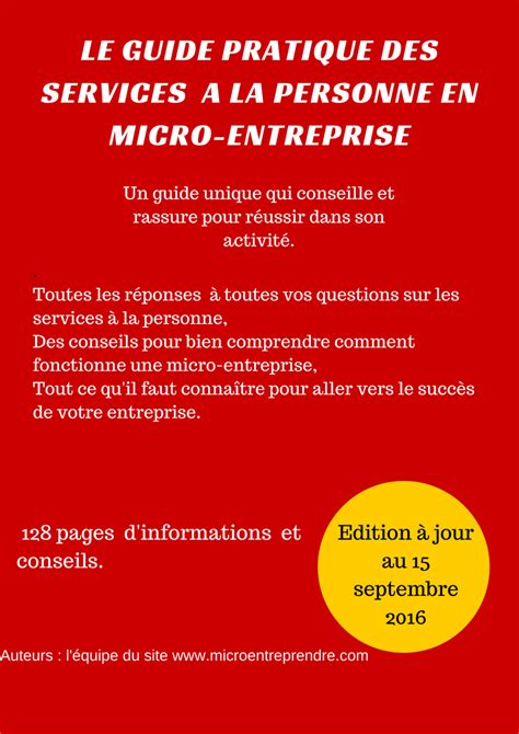 Couverture Guide Pratique Des Services A La Personne La Micro Entreprise