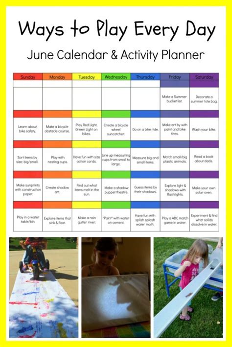 june preschool activity calendar printable  preschool