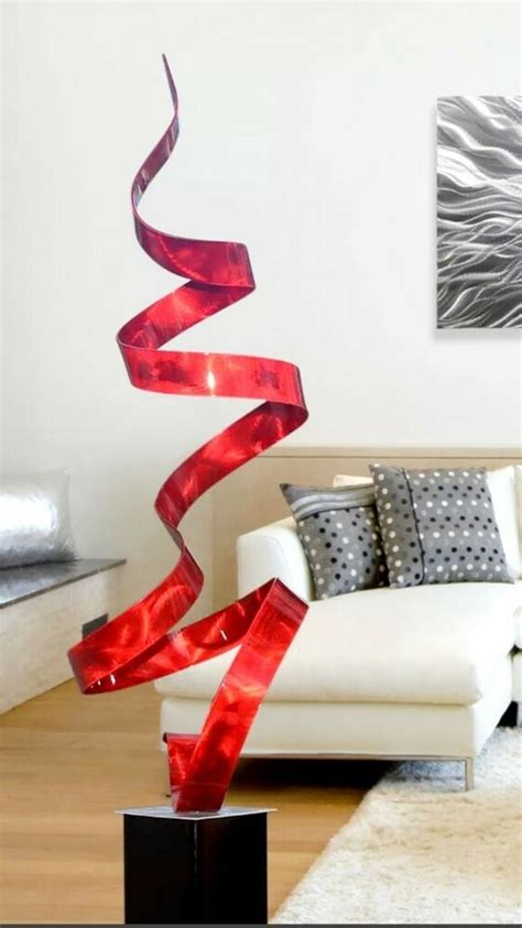 Red Modern Abstract Indooroutdoor Metal Art Sculpture By