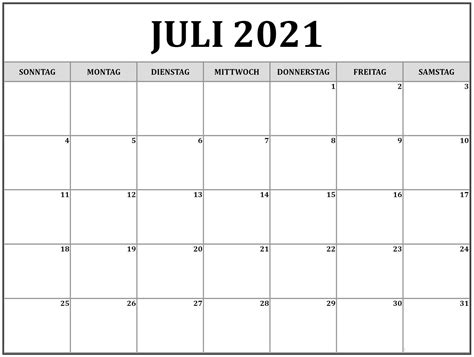 Kalender Juli 2021 Zum Ausdrucken Images And Photos Finder