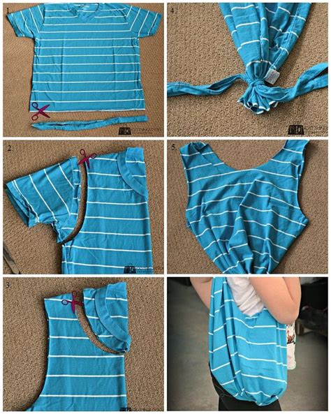 Diy No Sew Handbag Out Of Your Old T Shirt Alldaychic Upcycle