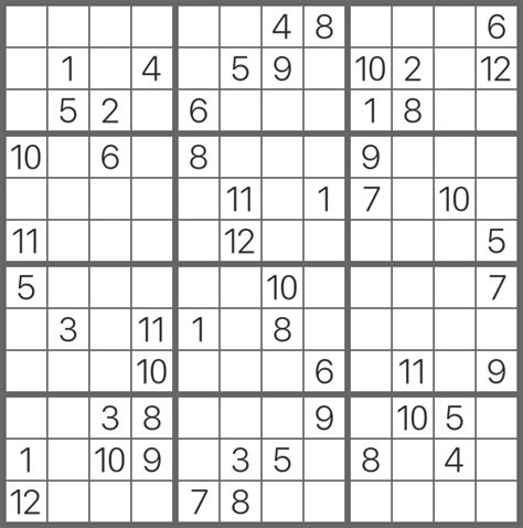 Free Printable 12x12 Sudoku Puzzles Free Printable Templates