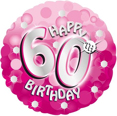 Anagram Happy 60th Birthday Pink Foil Helium Balloon Plaza Toymaster