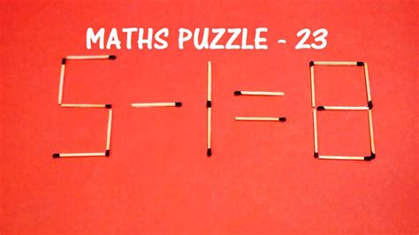 Interesting Matchstick Puzzle Maths Puzzle 23 Youtube
