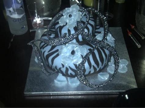 zebra print birthday cake