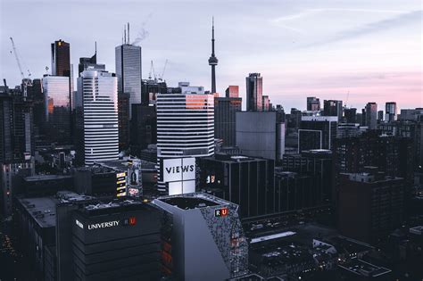Black High Rise Building Cityscape Canada Toronto Building Hd