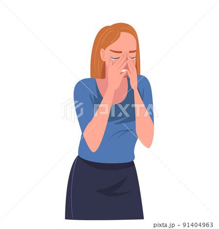 Crying Woman Character Weeping and Sobbing のイラスト素材 91404963 PIXTA