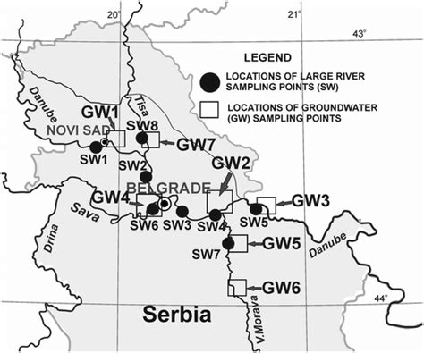 Sketch Map Of The Republic Of Serbia Showing Sampling Locations