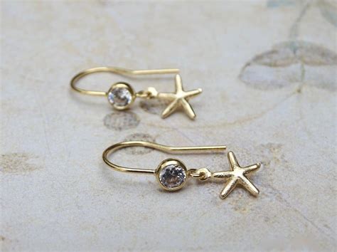 Sale 14k Solid Gold Starfish Earrings Handmade Wulfgirl Etsy Etsy