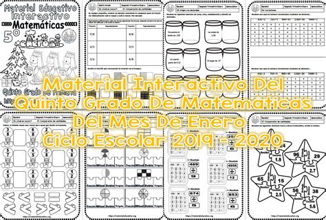 Material Interactivo Del Quinto Grado De Matemáticas Del Mes De Enero