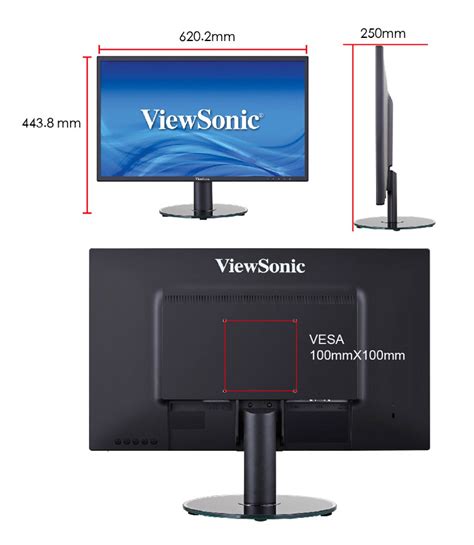 Width height depth weight power consumption. ViewSonic VA2719-sh 27" Full HD SuperClear® IPS LED 顯示器 ...