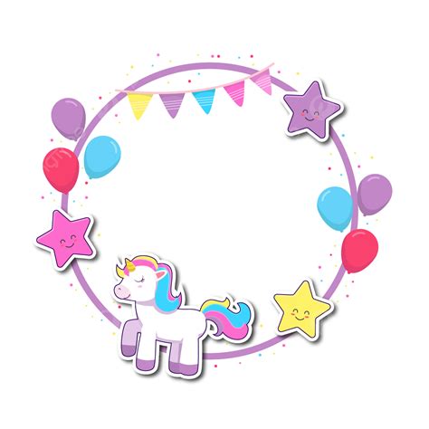 Adorable Unicornio Con Estrellas Dulces Y Un Espectáculo De Cumpleaños