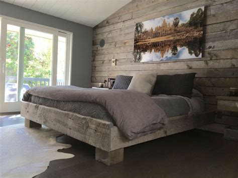 This Bedroom Used Sanded Gray Board Planking For Both The Accent Wall