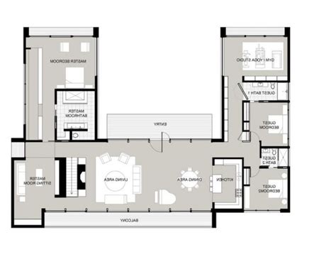 Search our plans by square feet and best sellers! U Shaped House Plans With Courtyard Pool Central One Story ...