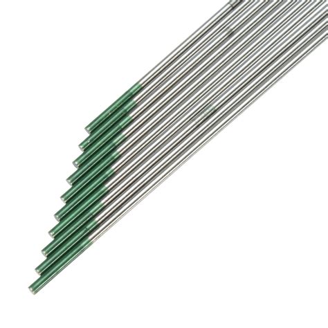 Green Tip Pure Tungsten Electrode For TIG Welding 10PK 1 6mm X 150mm