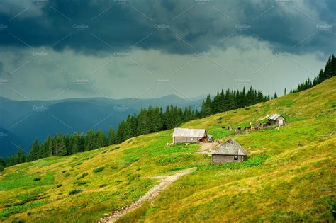 Carpathians Mountains Farm Ukraine High Quality Nature Stock Photos