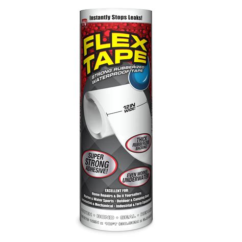Flex Tape Rubberized Waterproof Tape 12 Inches X 10 Feet White