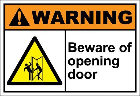 Warnh006 Beware Of Opening Door