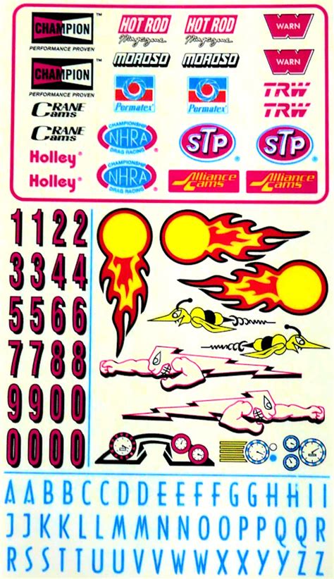 Hot Rod Pinewood Derby Sticker Decals