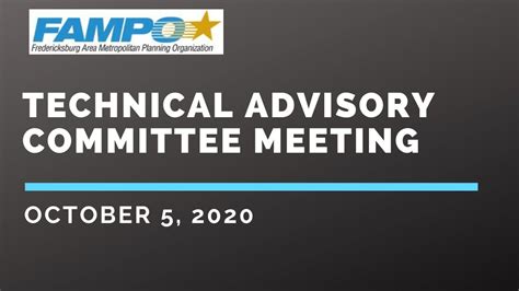 Transportation Advisory Committee Meeting Recording October 5 2020