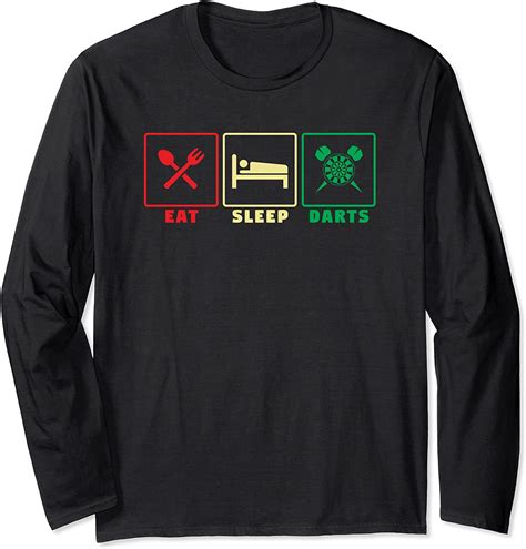 Eat Sleep Darts Darts Player Long Sleeve T Shirt Clothing Shoes And Jewelry