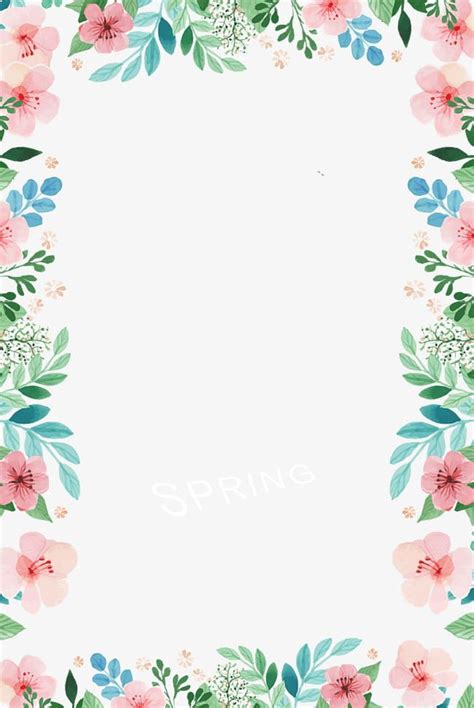 Spring Borders Png Clipart Borders Clipart Flowers Frame Leaves