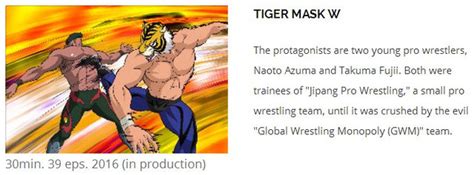 Crunchyroll Listings Give Tiger Mask W 39 Episodes Confirm 10 For