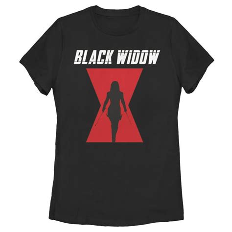 Marvel Womens Marvel Black Widow Hourglass Silhouette Graphic Tee