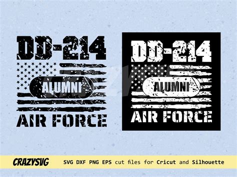 Dd 214 Alumni Svg Cricut Air Force Usa Flag Svg Cut File Vectorency