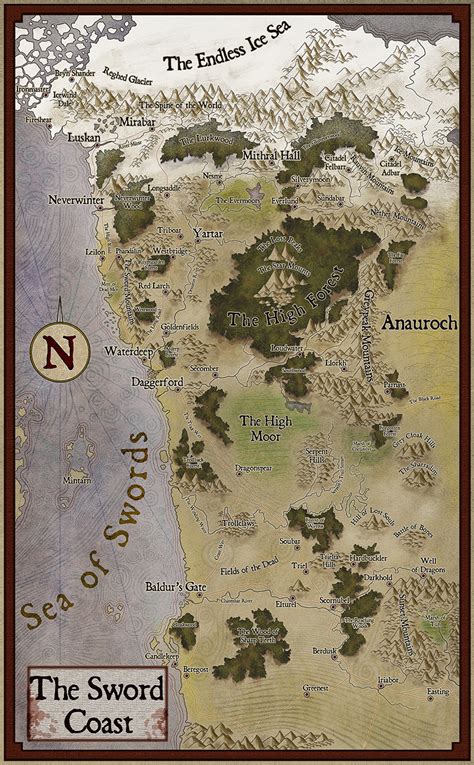 The Sword Coast Forgotten Realms Stock Maps Dungeon Masters Guild