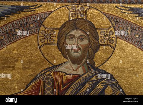 Dome Mosaic In Byzantine Style The Large Jesus Christ In Majesty Stock