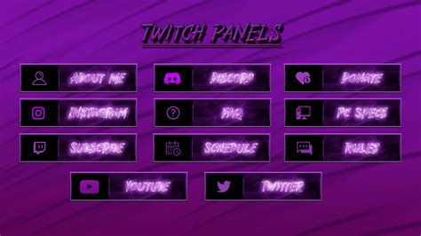 Twitch Panels Pack Of 10 Purple Energy Etsy
