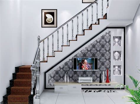 Tv Under The Staircase Stairs In Living Room Home Stairs Design Big
