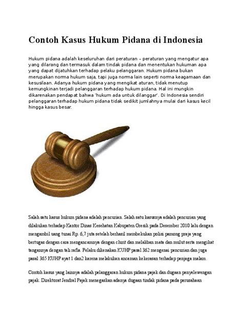 10 Contoh Kasus Hukum Pidana Yang Ada Di Indonesia Ap
