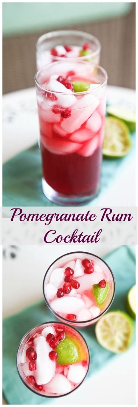 Find cocktail and mocktail recipes, ideas for alcoholic gifts to make, and wine to match festive foods. Pomegranate Rum Cocktail | Recipe | Holiday recipes drinks, Christmas drinks, Holiday drinks