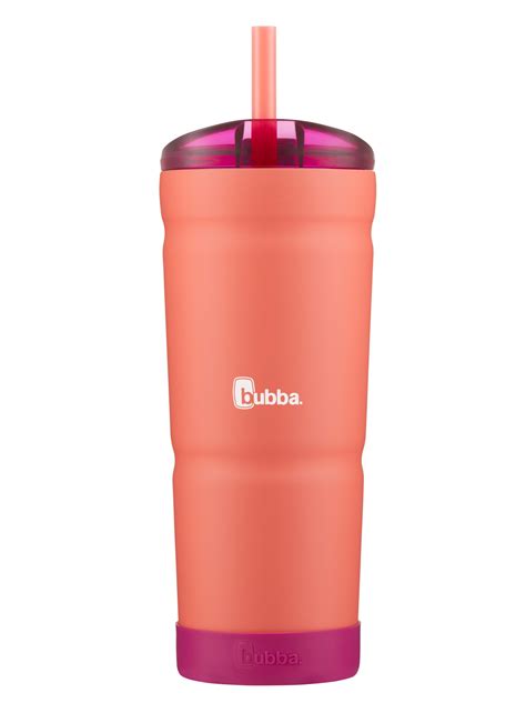 Bubba Envy S Stainless Steel Tumbler With Straw And Bumper Rubberized Pink Sorbet 24 Fl Oz