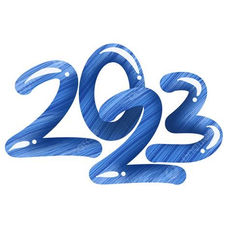 Gambar 2023 Font Kata Seni Tahun Baru Warna Biru Unduh Gratis Png Efek