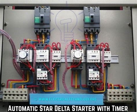 In star delta starting an induction motor is connected in through a star connection throughout the starting period. Star Delta 3-phase Motor Automatic starter with Timer