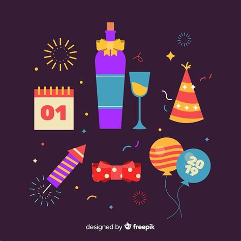 Free Vector New Year Party Elements Collection