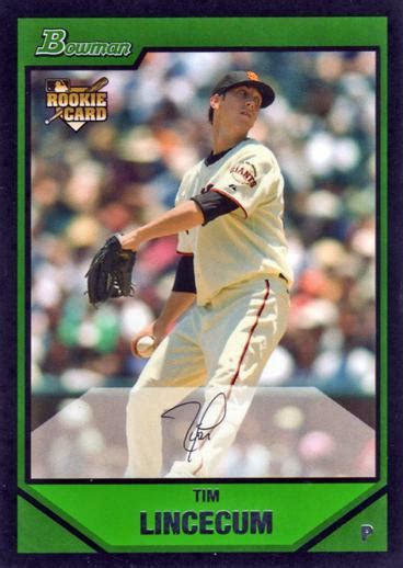 2007 Bowman Draft Picks And Prospects Bdp11 Tim Lincecum Trading Card