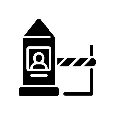 Land Border Checkpoint Black Glyph Icon Inspection And Control