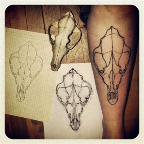 More Skulls Well Done Coyote Skull Hand Poked Tattoo Tattoo Sleeve