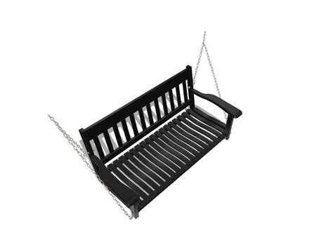Cambridge Casual Thames 2 Person Black Wood Outdoor Swing In The Porch